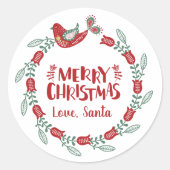 Frohe Weihnachtsfeier von Santa Label/Aufkleber Runder Aufkleber (Vorderseite)
