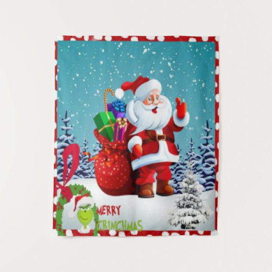 Frohe Weihnachtsfeier Wandteppich (Vorderseite)