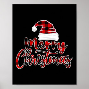 Frohe Weihnachtsfeier Weihnachtsfeier Karierte Wei Poster