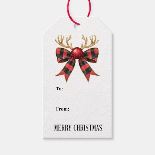 Frohe Weihnachtsfeier zu und von Geschenkanhänger (Vorderseite)