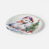 Frohe Weihnachtsfeierliche Gans - Pappteller (Schrägansicht)