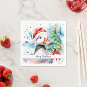 Frohe Weihnachtsfeierliche Gans - Serviette (Beispiel)