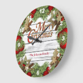 Frohe Weihnachtsfeierlichkeit Große Wanduhr (Winkel)