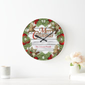 Frohe Weihnachtsfeierlichkeit Große Wanduhr (Zuhause)