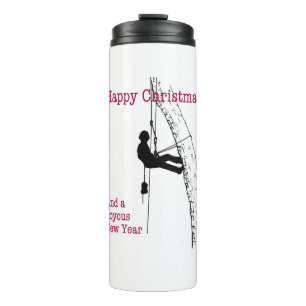 Frohe Weihnachtsfeierlichkeiten für Baumchirurgen Thermosbecher