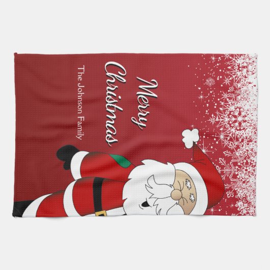 Frohe Weihnachtsfeierlichkeiten Geschirrtuch (Horizontal)