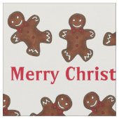 Frohe Weihnachtsfeiertag Gingerbread Mann Männer F Stoff (Nahaufnahme)