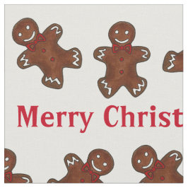 Frohe Weihnachtsfeiertag Gingerbread Mann Männer F Stoff