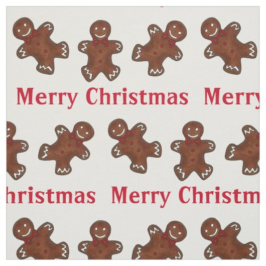 Frohe Weihnachtsfeiertag Gingerbread Mann Männer F Stoff (Muster)