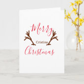 Frohe Weihnachtsfeiertag Rotes Rentierhorn Karte (Gelbe Blume)