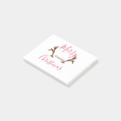 Frohe Weihnachtsfeiertag Rotes Rentierhorn Post-it Klebezettel (angewinkelt)