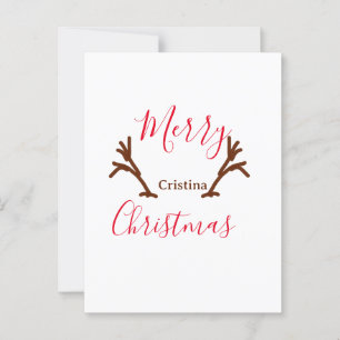Frohe Weihnachtsfeiertag Rotes Rentierhorn Postkarte