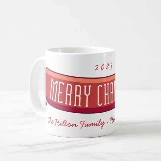 Frohe Weihnachtsfeiertag Scarf Banner Kaffeetasse (Vorderseite Links)