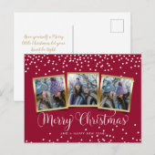 Frohe Weihnachtsfeiertage 3 Foto Collage Postkarte (Vorne/Hinten)