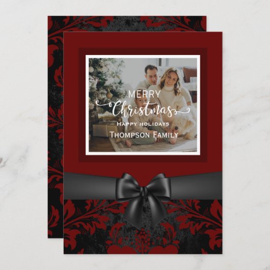 Frohe Weihnachtsfeiertage angepasstes Skript Einladung (Vorne/Hinten)