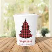 Frohe Weihnachtsfeiertage Buffalo Karo Muster Pappbecher