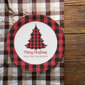Frohe Weihnachtsfeiertage Buffalo Karo Muster Pappteller