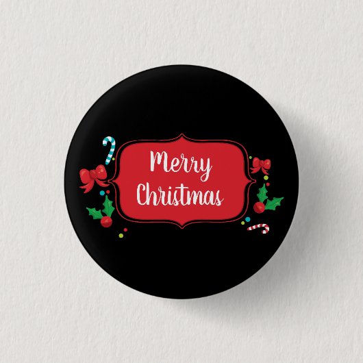 Frohe Weihnachtsfeiertage Button (Vorderseite)
