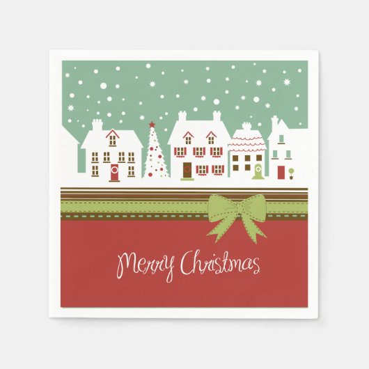 Frohe Weihnachtsfeiertage Cocktail Papier Napkins Serviette (Vorderseite)