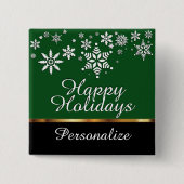 Frohe Weihnachtsfeiertage - Dunkelgrün Button (Vorderseite)