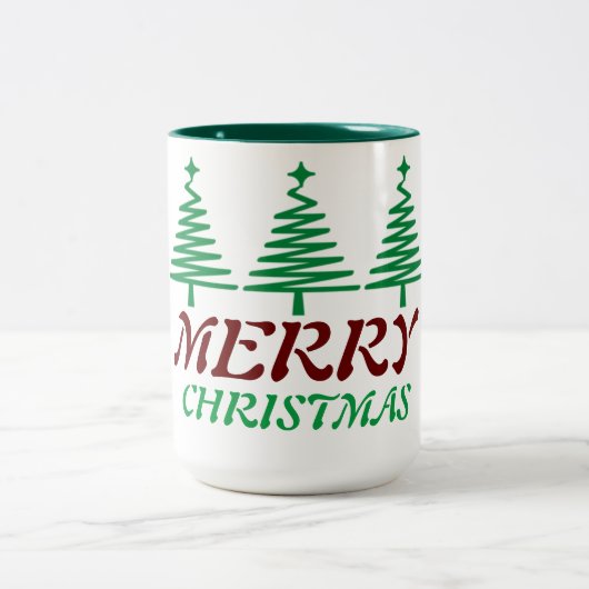 Frohe Weihnachtsfeiertage Elegant Zweifarbige Tasse (Mittel)