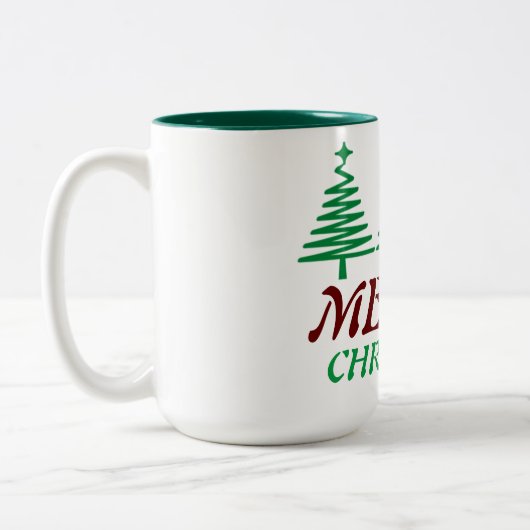 Frohe Weihnachtsfeiertage Elegant Zweifarbige Tasse (Links)