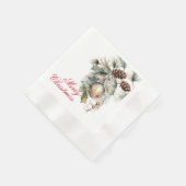 Frohe Weihnachtsfeiertage Evergreen Ornament Serviette (Ecke)