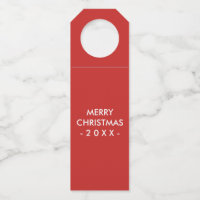 Frohe Weihnachtsfeiertage Flasche Tag| Weißrot