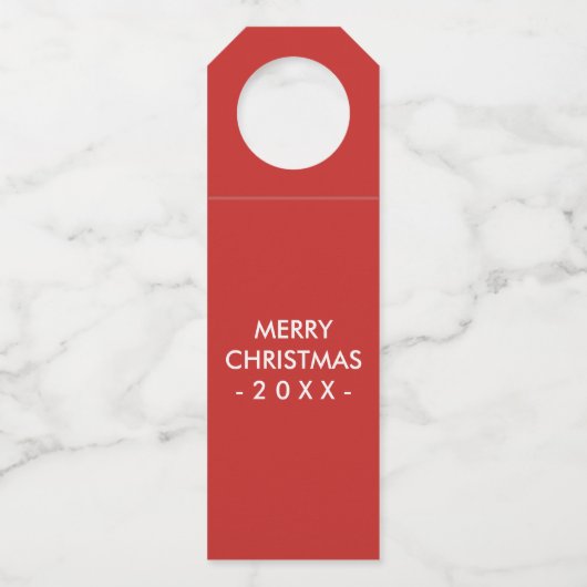 Frohe Weihnachtsfeiertage Flasche Tag| Weißrot Flaschenanhänger (Vorderseite)