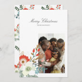 Frohe Weihnachtsfeiertage Foto Floral Feiertagskarte (Vorne/Hinten)