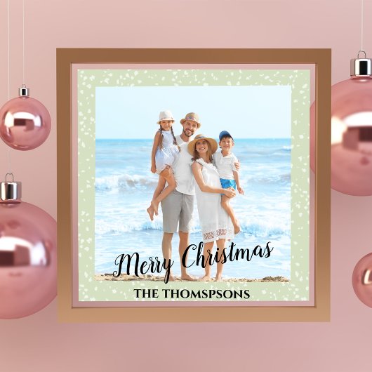 Frohe Weihnachtsfeiertage Foto Grüne Kalligrafie Poster