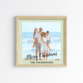 Frohe Weihnachtsfeiertage Foto Grüne Kalligrafie Poster