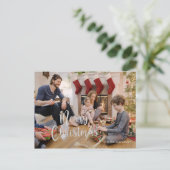 Frohe Weihnachtsfeiertage Foto Gruß Postkarte (Stehend Vorderseite)