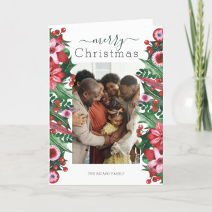 Frohe Weihnachtsfeiertage Foto Holly Berry Feiertagskarte