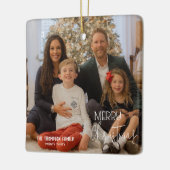 Frohe Weihnachtsfeiertage Foto Jahr Keramikornament (Links)