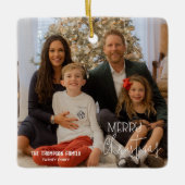 Frohe Weihnachtsfeiertage Foto Jahr Keramikornament (Vorderseite)