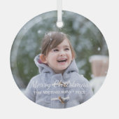 Frohe Weihnachtsfeiertage Foto Ornament Aus Glas (Vorderseite)