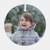 Frohe Weihnachtsfeiertage Foto Ornament Aus Glas (Rückseite)