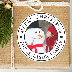 Frohe Weihnachtsfeiertage Foto Runder Aufkleber