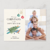 Frohe Weihnachtsfeiertage Foto Tree auf Flugzeug S Postkarte (Vorderseite)