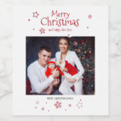 Frohe Weihnachtsfeiertage Foto Weinetikett (Einzelnes Label)