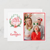 Frohe Weihnachtsfeiertage Foto Wreath Festival Postkarte (Vorne/Hinten)