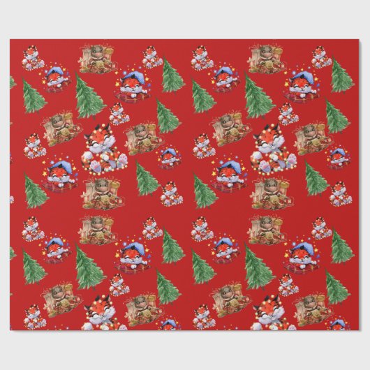 Frohe Weihnachtsfeiertage Geschenkpapier (Flach)