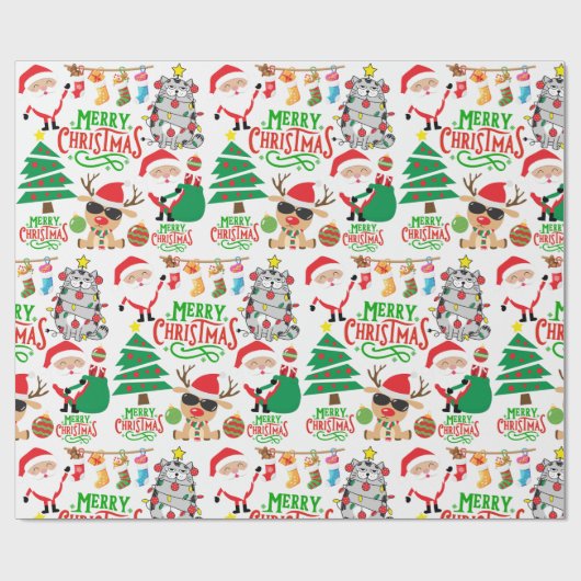 Frohe Weihnachtsfeiertage Geschenkpapier (Flach)