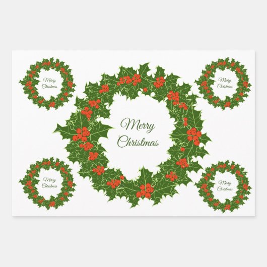 Frohe Weihnachtsfeiertage Geschenkpapier Set (Vorderseite 2)