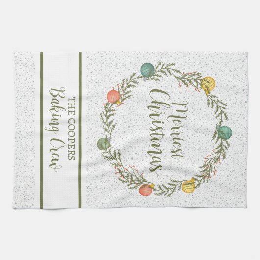 Frohe Weihnachtsfeiertage Geschirrtuch (Horizontal)