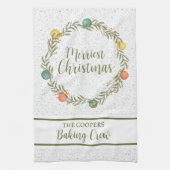 Frohe Weihnachtsfeiertage Geschirrtuch (Vertikal)
