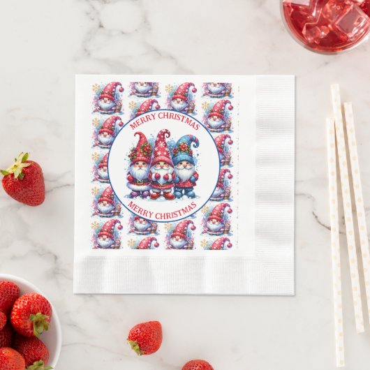 Frohe Weihnachtsfeiertage Gnomes Serviette (Beispiel)