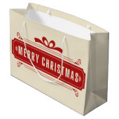 Frohe Weihnachtsfeiertage Große Geschenktüte (Rückseite Schrägansicht)