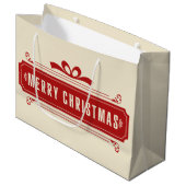 Frohe Weihnachtsfeiertage Große Geschenktüte (Vorderseite Schrägansicht)